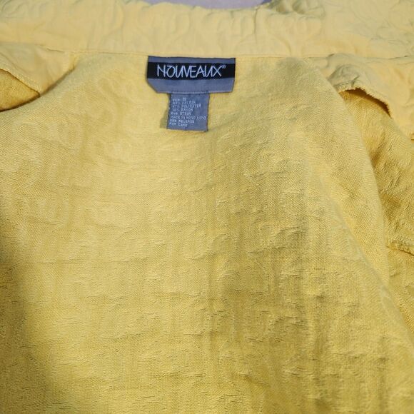 Vintage Nouveaux Quilted Jacket Size Small Yellow Zip Collared Lightweight - Picture 6 of 8